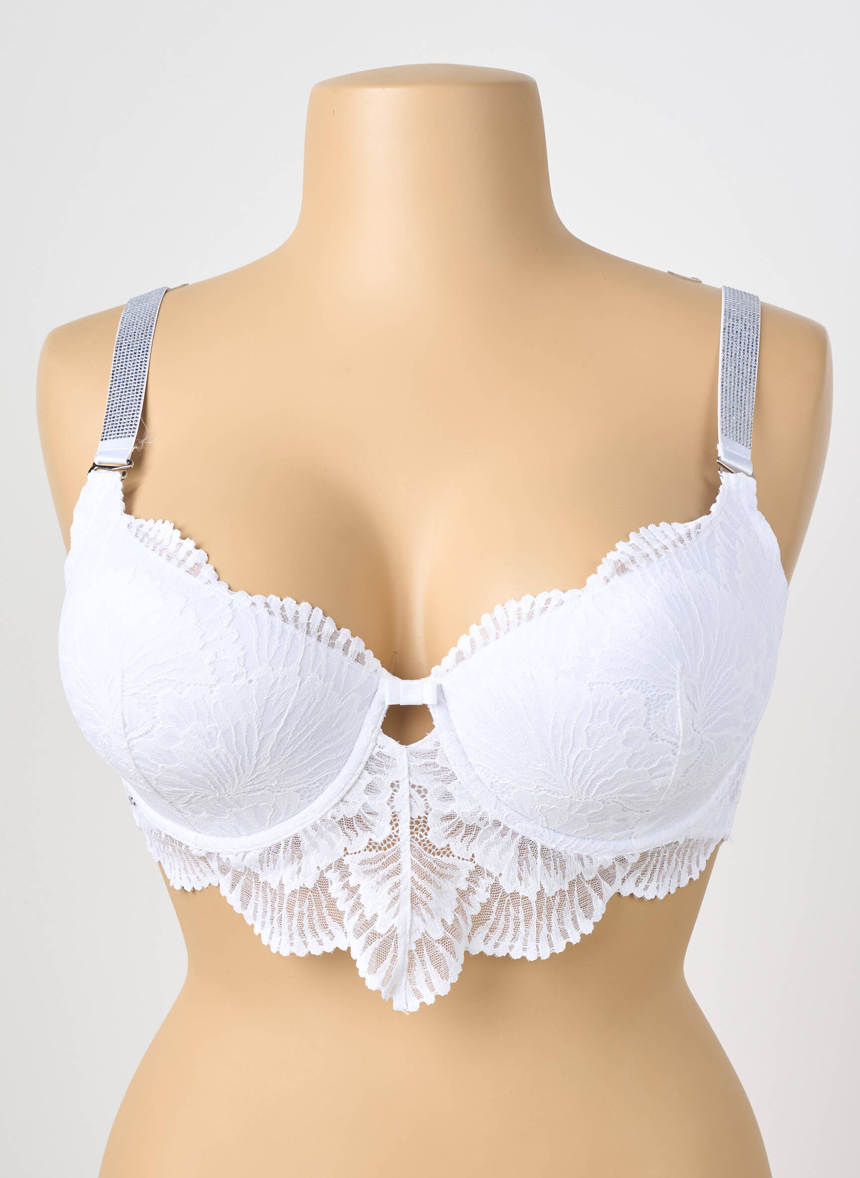 Soutien-gorge effet matière satinée haut soutien-gorge moulé blanc VALEGE femme
