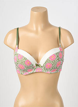 Soutien-gorge effet matière satinée haut soutien-gorge moulé vert STEFFY femme