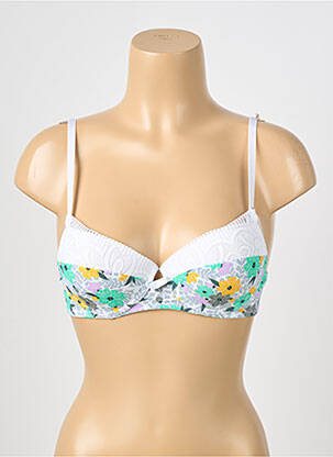 Soutien-gorge effet matière satinée haut soutien-gorge moulé blanc STEFFY femme