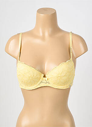 Soutien-gorge effet matière satinée haut soutien-gorge push-up jaune STEFFY femme