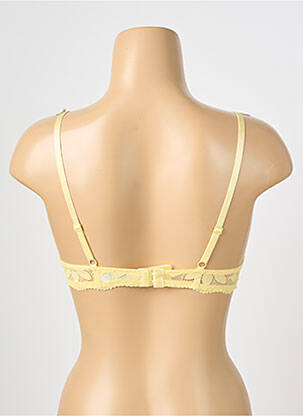 Soutien-gorge effet matière satinée haut soutien-gorge push-up jaune STEFFY femme