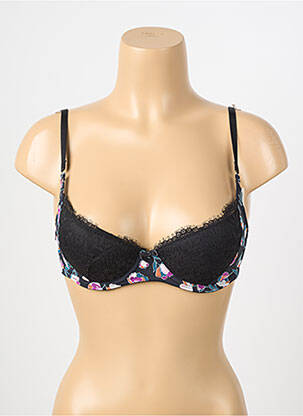 Soutien-gorge effet matière satinée haut soutien-gorge moulé noir STEFFY femme