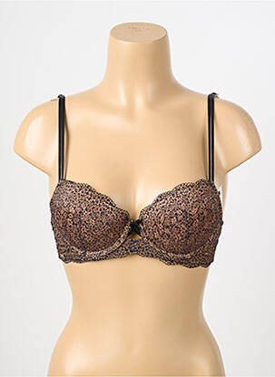 Soutien-gorge effet matière satinée haut soutien-gorge moulé marron VALEGE femme