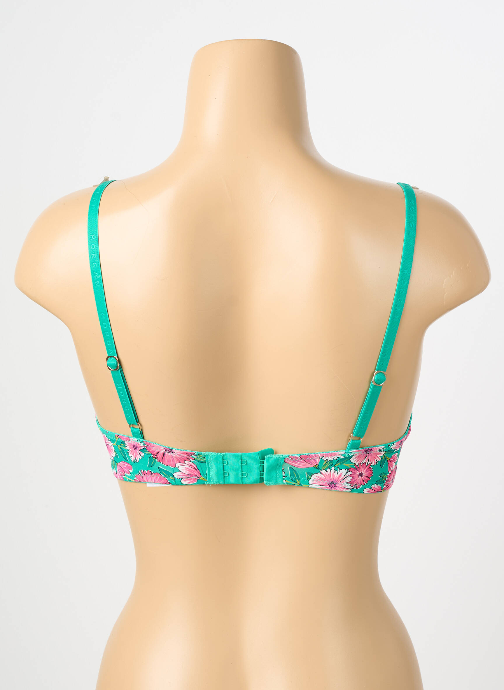 Soutien-gorge effet matière satinée haut soutien-gorge moulé vert MORGAN femme