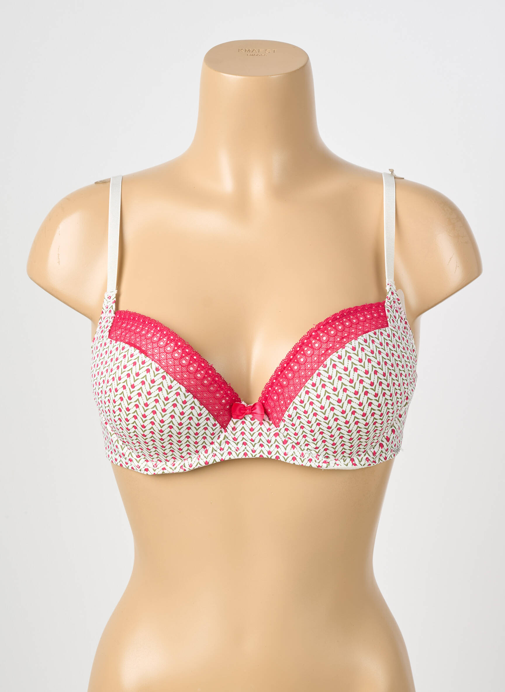 Soutien-gorge effet matière satinée haut soutien-gorge moulé rouge STEFFY femme