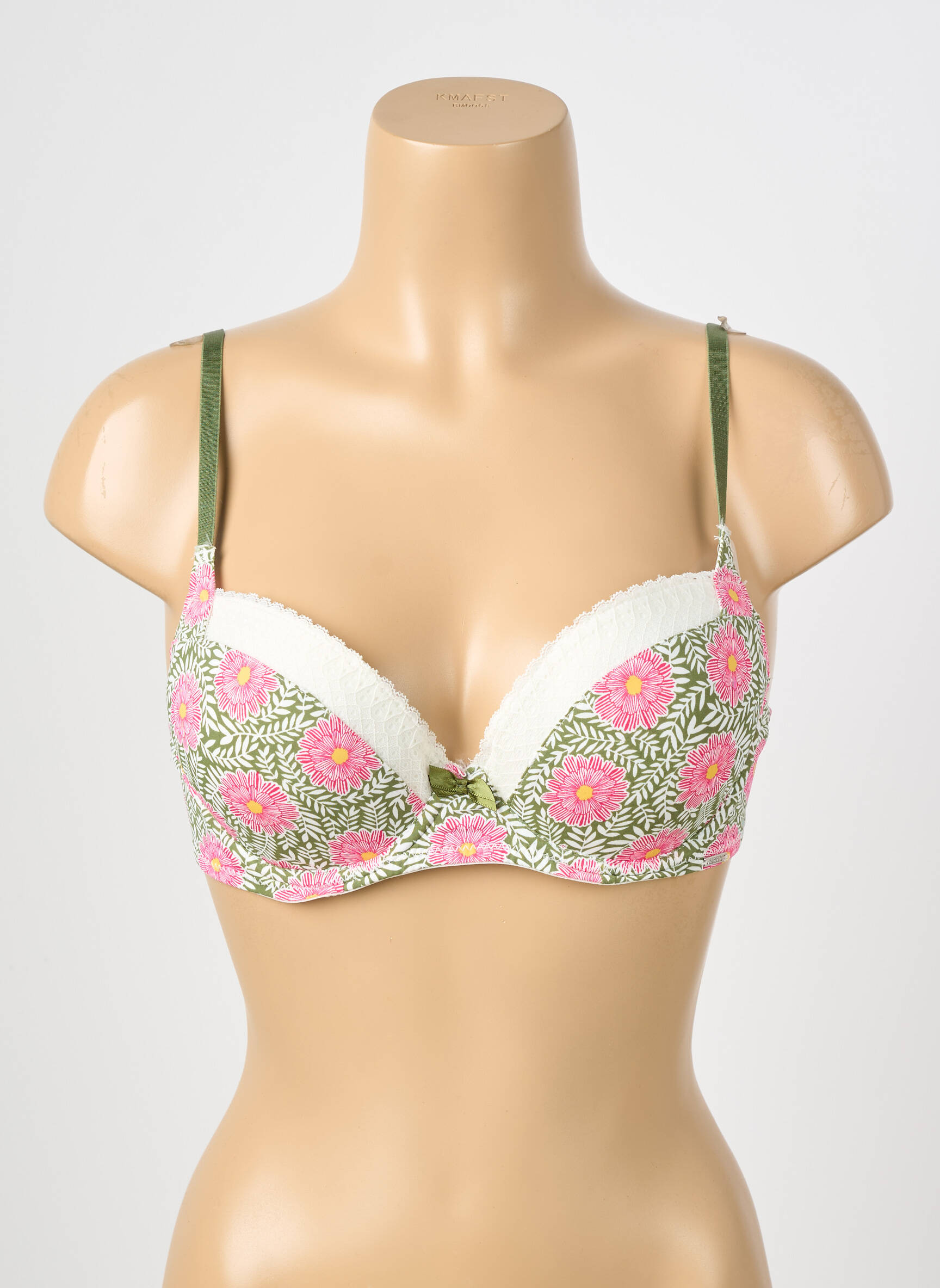 Soutien-gorge effet matière satinée haut soutien-gorge moulé vert STEFFY femme