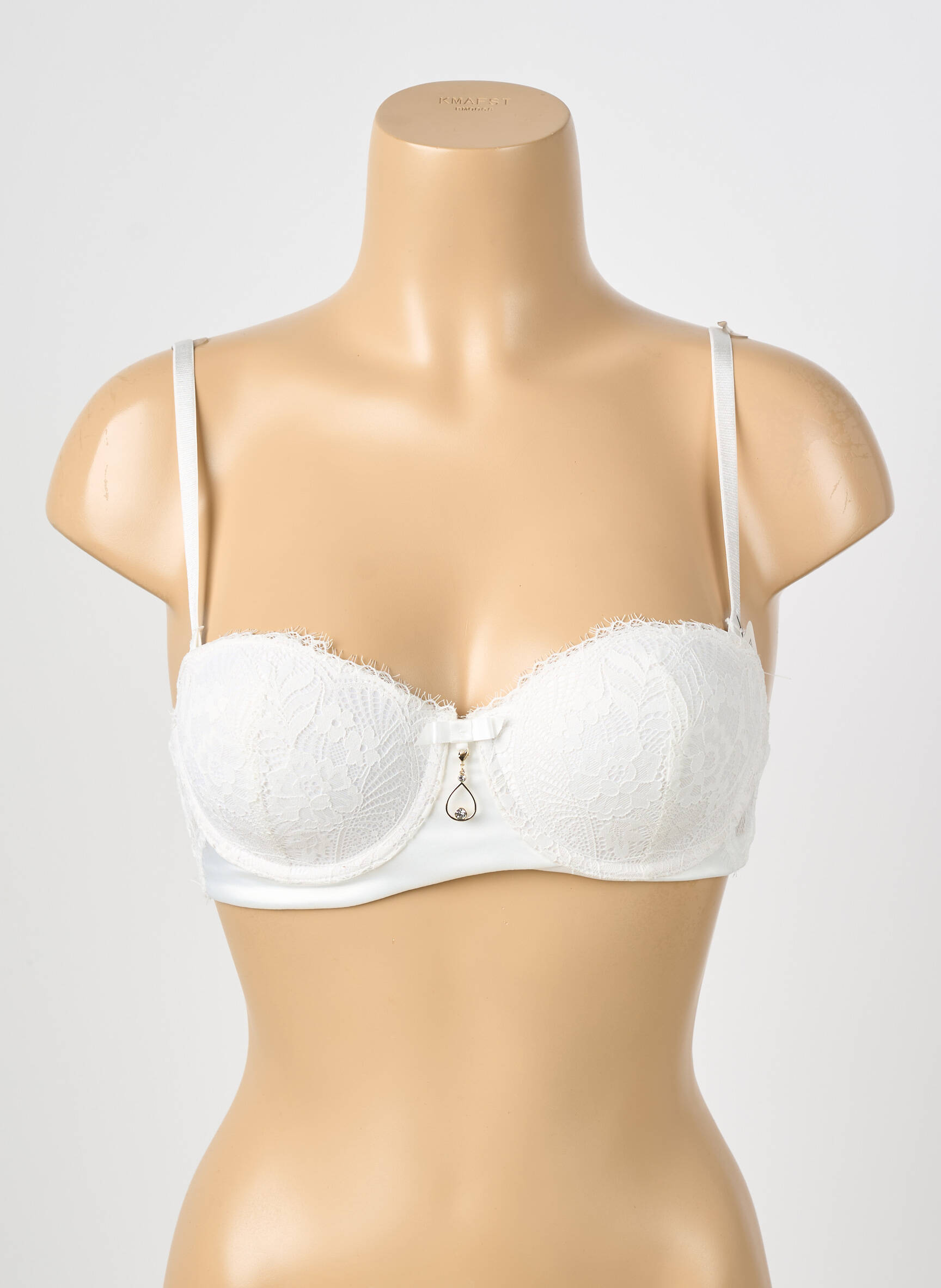 Soutien-gorge effet matière satinée haut soutien-gorge moulé beige STEFFY femme