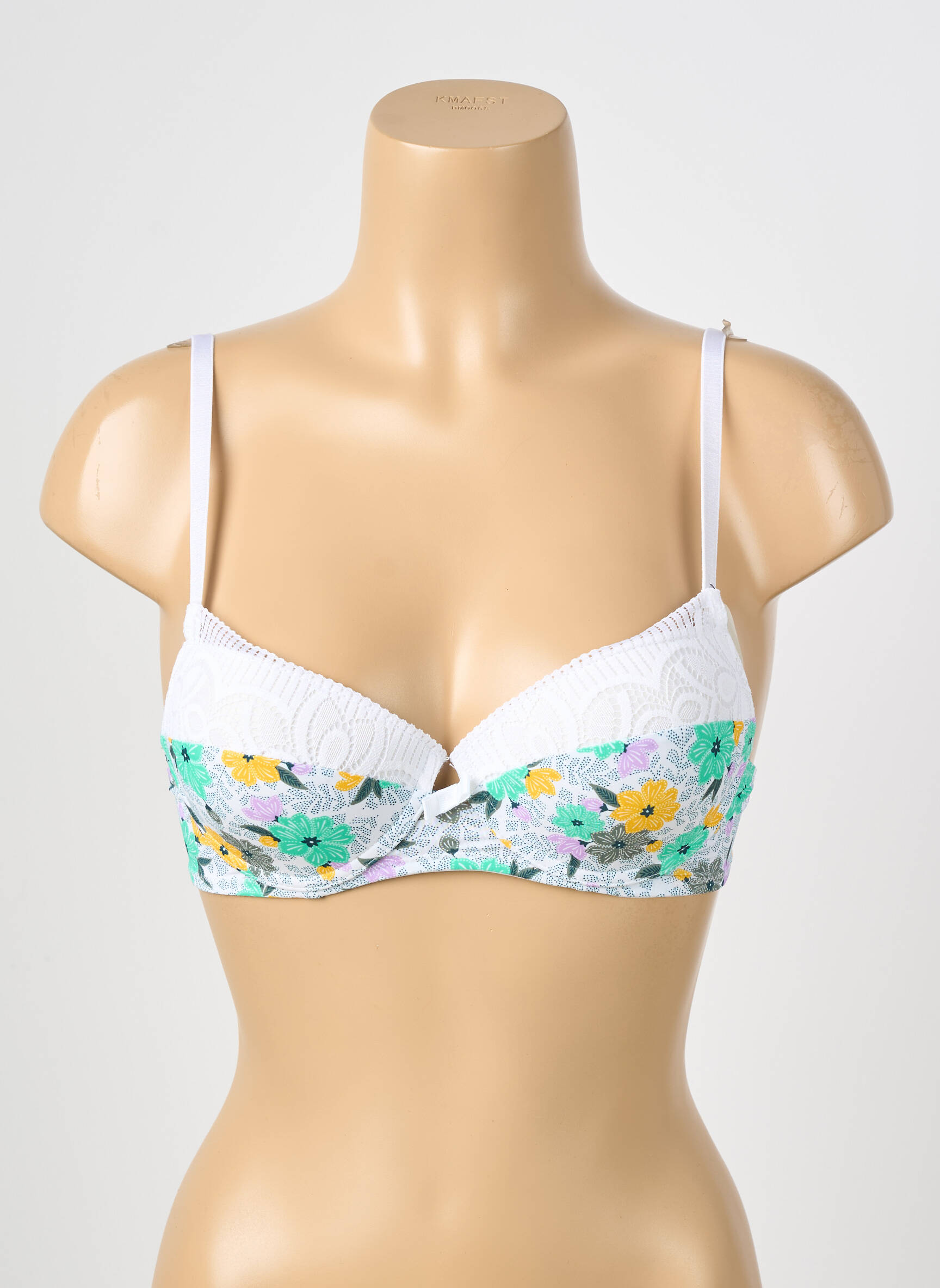 Soutien-gorge effet matière satinée haut soutien-gorge moulé blanc STEFFY femme