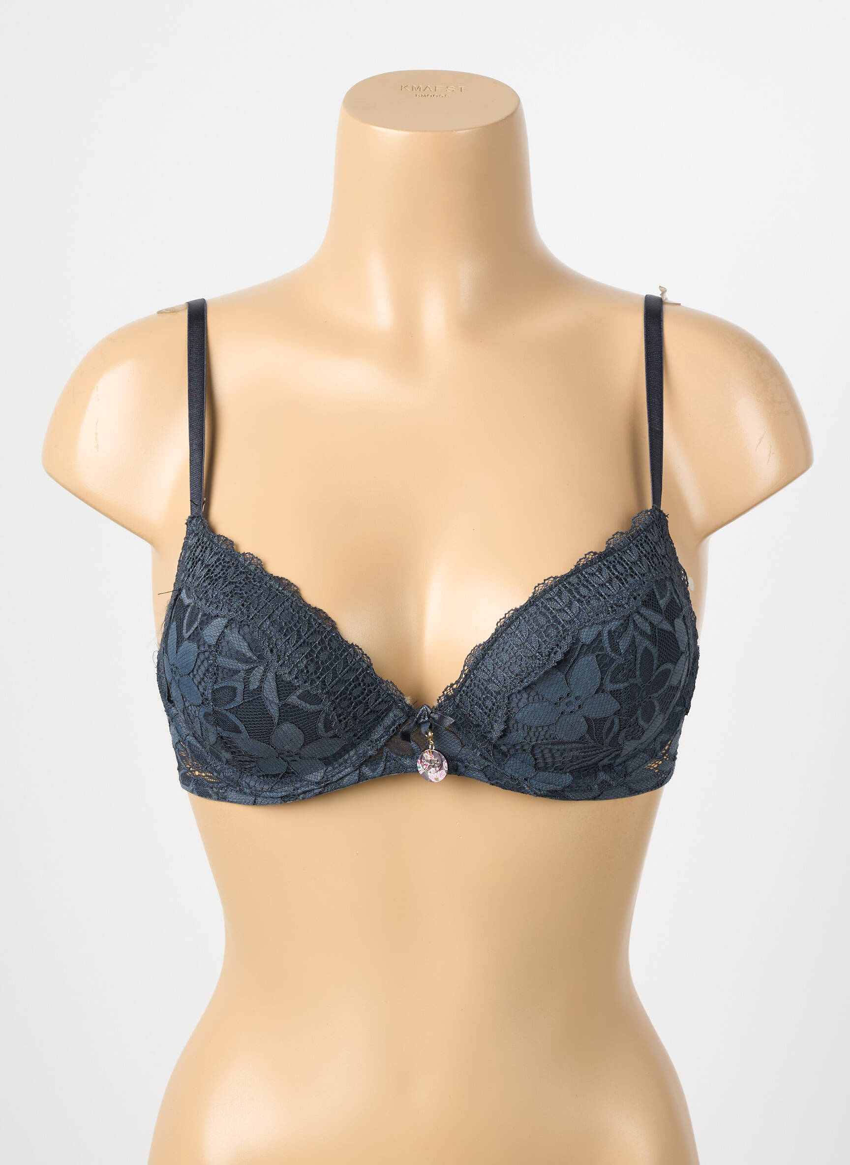 Soutien-gorge effet matière satinée haut soutien-gorge moulé gris STEFFY femme