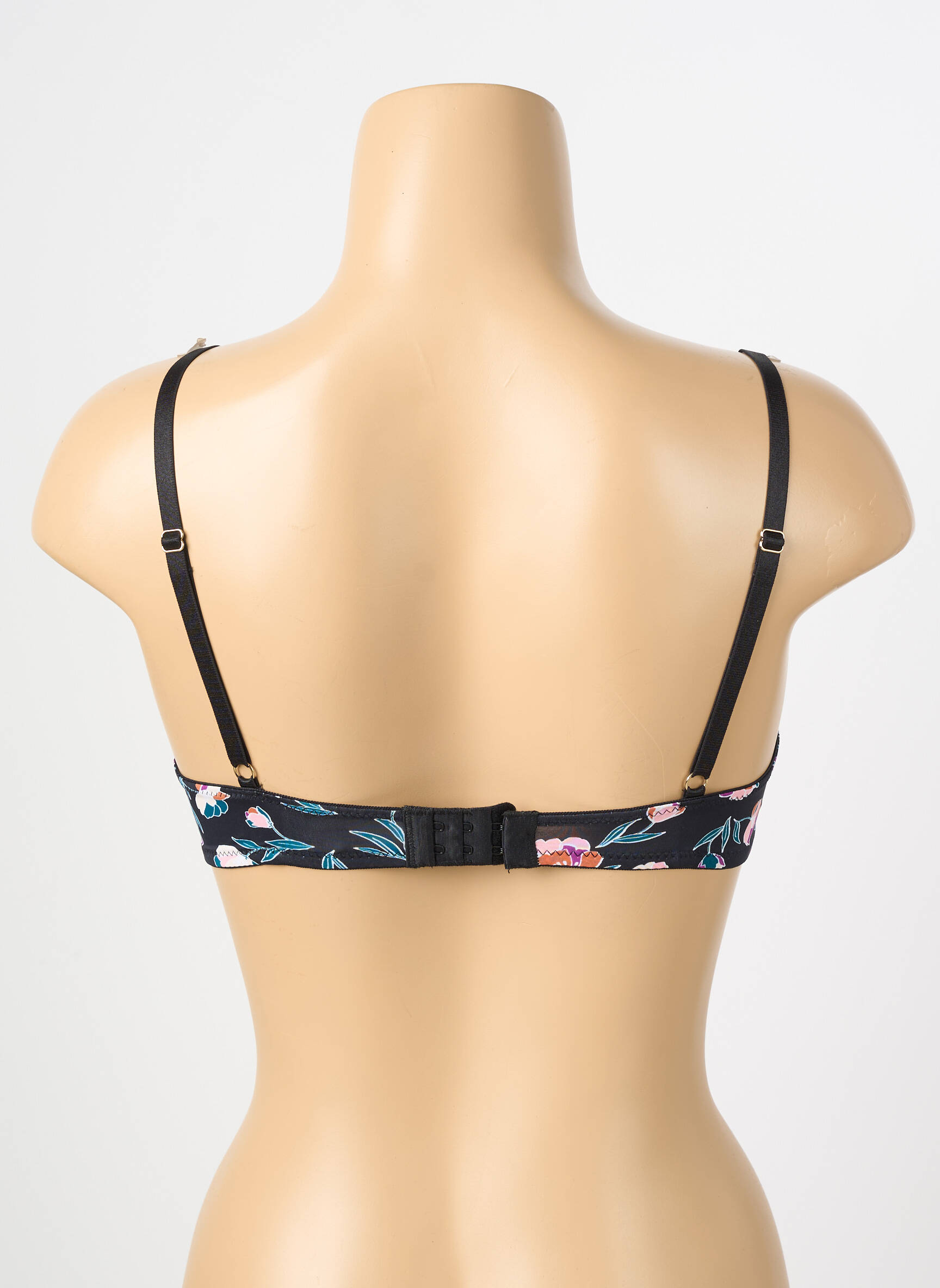Soutien-gorge effet matière satinée haut soutien-gorge moulé noir STEFFY femme