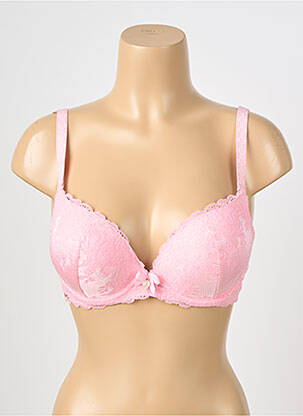 Soutien-gorge effet matière satinée haut soutien-gorge push-up rose VALEGE femme