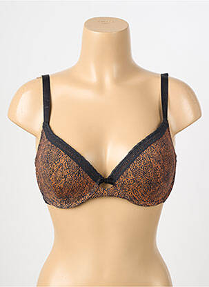 Soutien-gorge effet matière satinée haut soutien-gorge moulé marron ESCORT femme