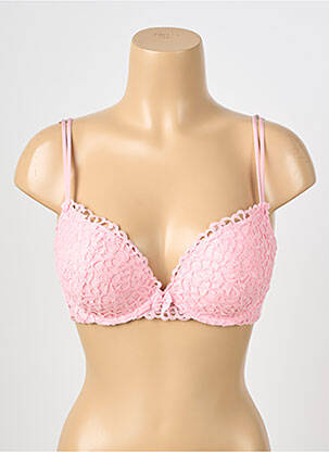 Soutien-gorge effet matière satinée haut soutien-gorge push-up rose VALEGE femme