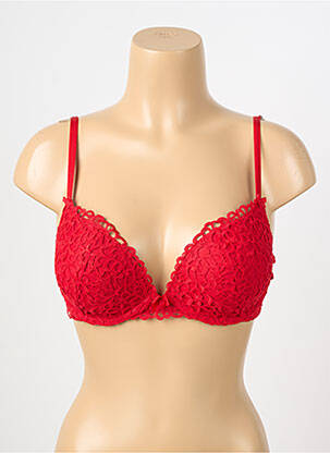 Soutien-gorge effet matière satinée haut soutien-gorge push-up rouge VALEGE femme
