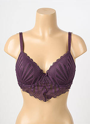 Soutien-gorge effet matière satinée haut soutien-gorge moulé violet VALEGE femme