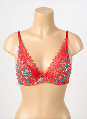 Soutien-gorge effet matière satinée haut soutien-gorge moulé rouge STEFFY femme