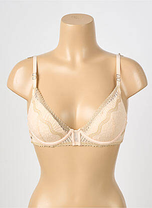 Soutien-gorge effet matière satinée haut soutien-gorge moulé beige MORGAN femme