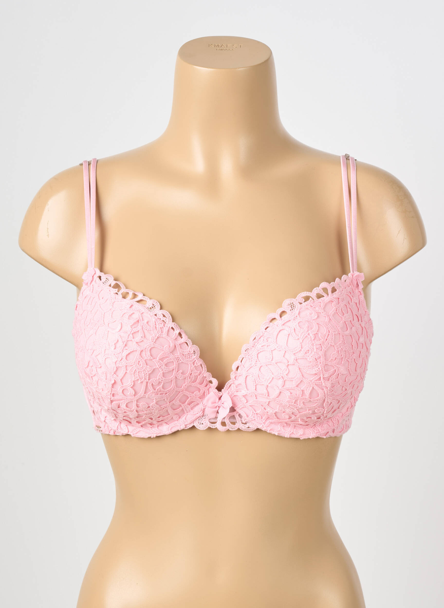 Soutien-gorge effet matière satinée haut soutien-gorge push-up rose VALEGE femme