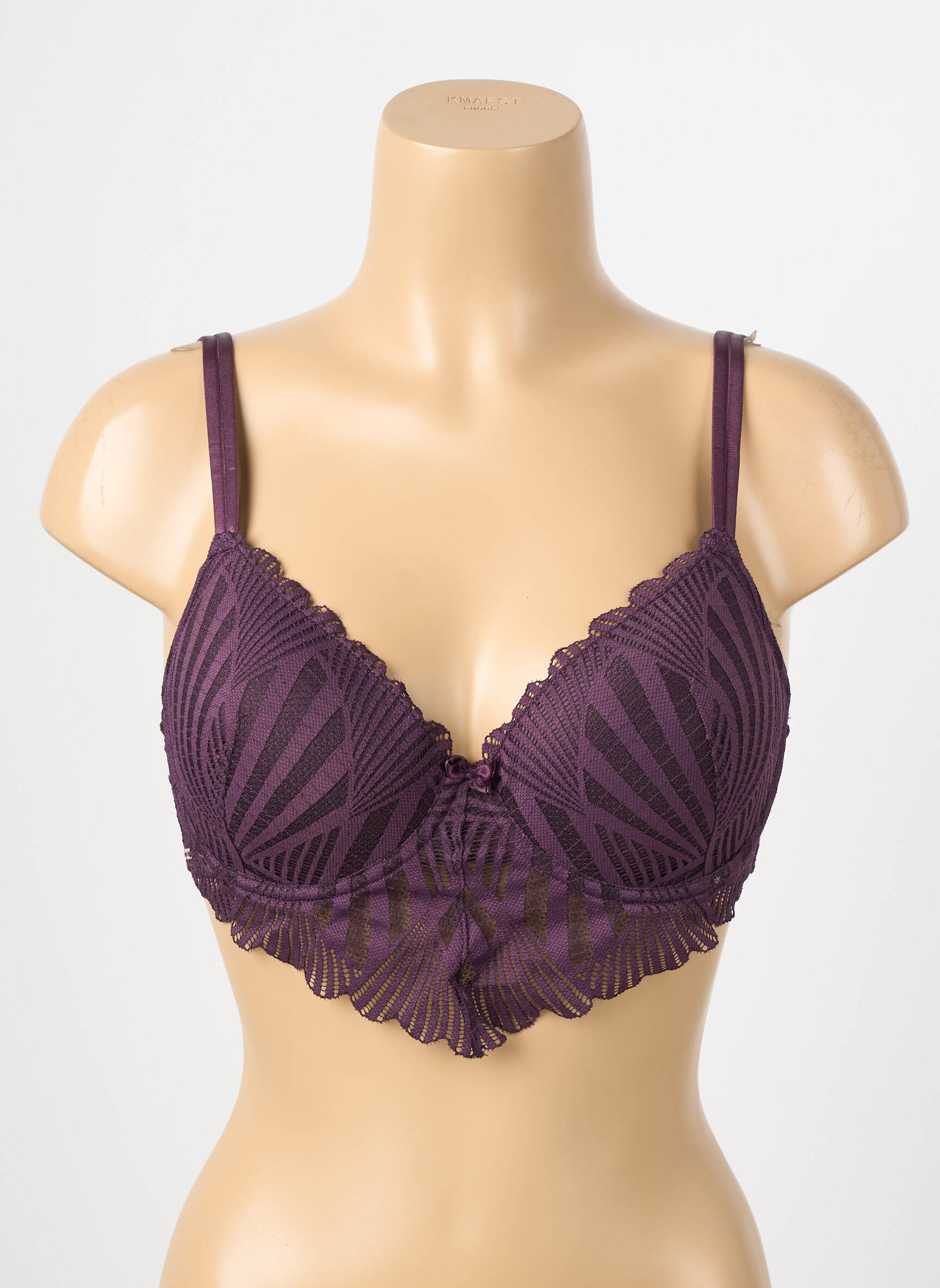 Soutien-gorge effet matière satinée haut soutien-gorge moulé violet VALEGE femme