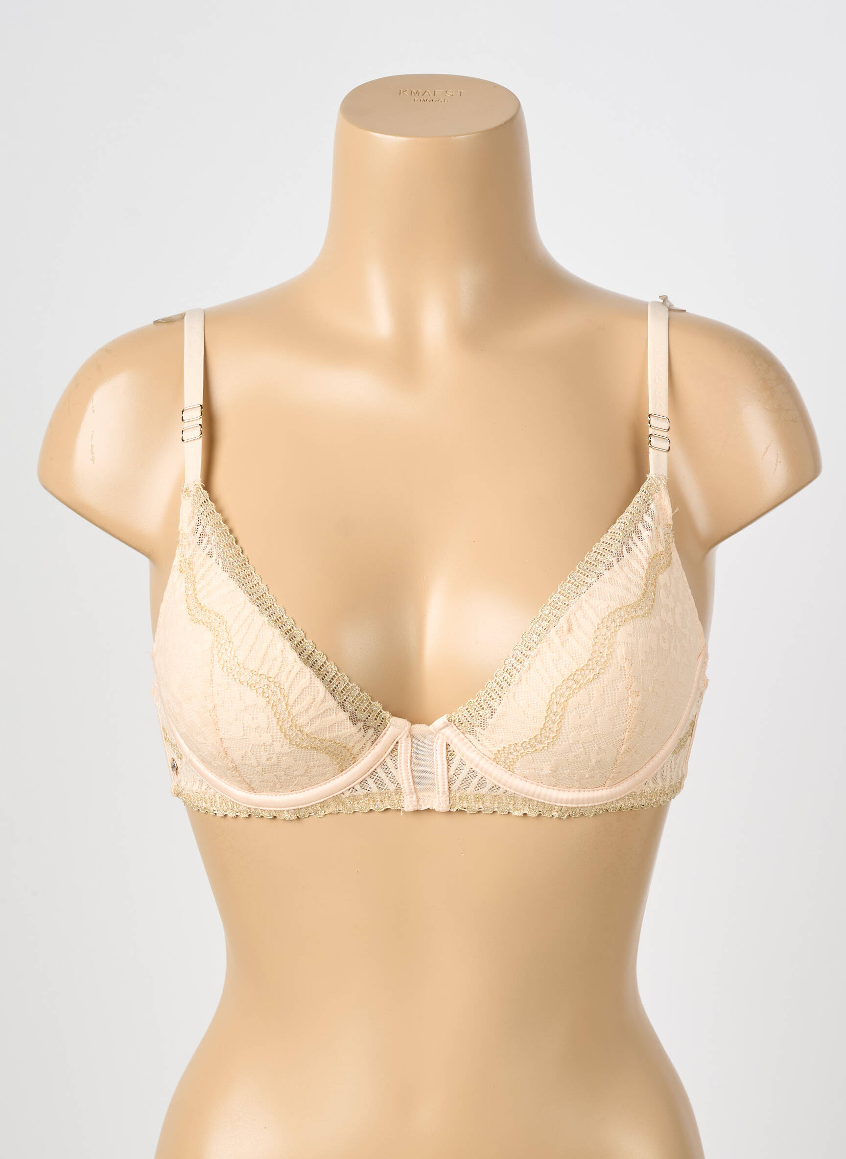 Soutien-gorge effet matière satinée haut soutien-gorge moulé beige MORGAN femme
