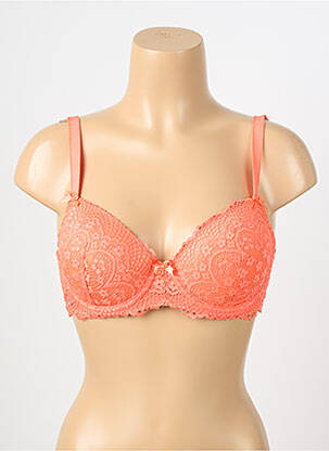 Soutien-gorge effet matière satinée haut soutien-gorge moulé orange VALEGE femme