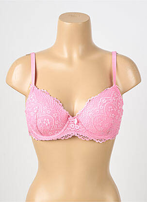Soutien-gorge effet matière satinée haut soutien-gorge moulé rose VALEGE femme