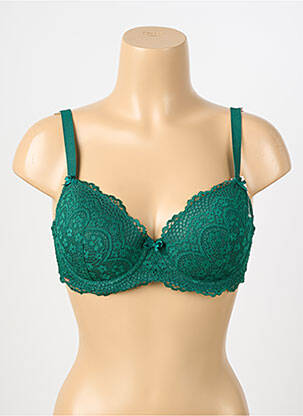 Soutien-gorge effet matière satinée haut soutien-gorge moulé vert VALEGE femme