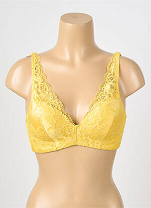 Soutien-gorge effet matière satinée haut soutien-gorge moulé jaune ESCORT femme