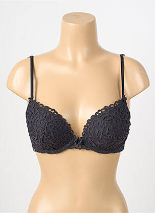Soutien-gorge effet matière satinée haut soutien-gorge push-up noir VALEGE femme