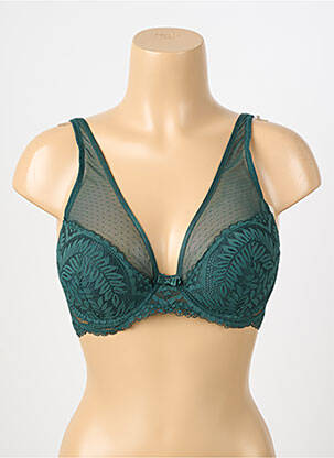 Soutien-gorge effet matière satinée haut soutien-gorge moulé vert STEFFY femme
