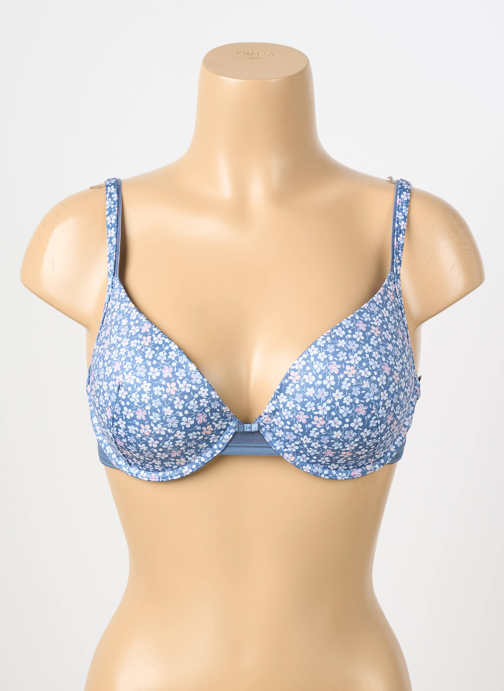 Soutien-gorge effet matière satinée haut soutien-gorge moulé bleu SASSA femme