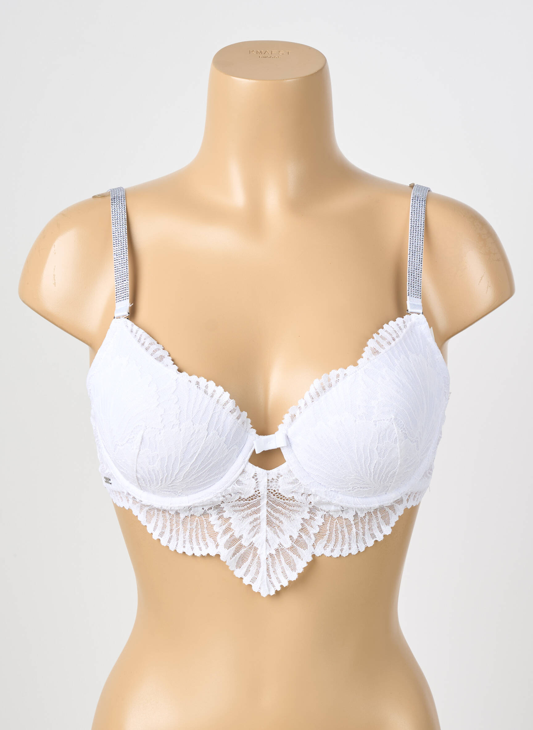 Soutien-gorge effet matière satinée haut soutien-gorge push-up blanc VALEGE femme