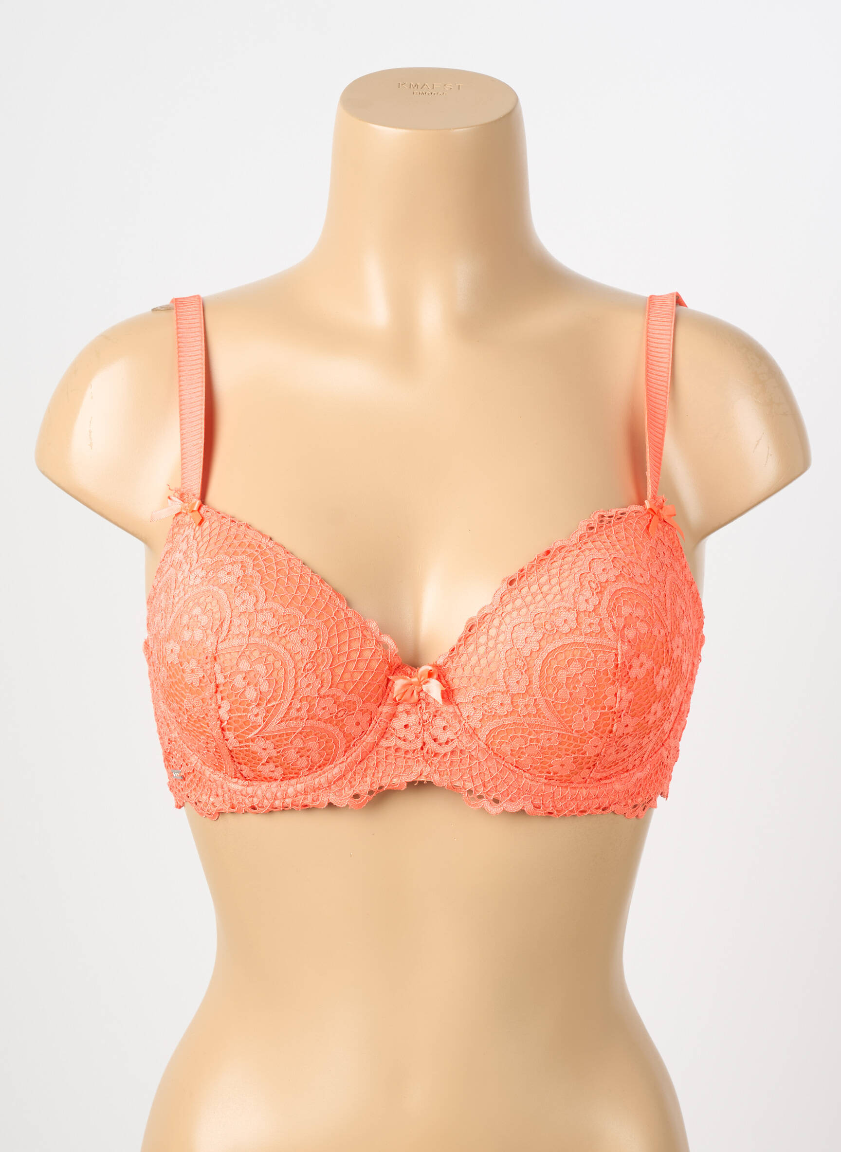 Soutien-gorge effet matière satinée haut soutien-gorge moulé orange VALEGE femme