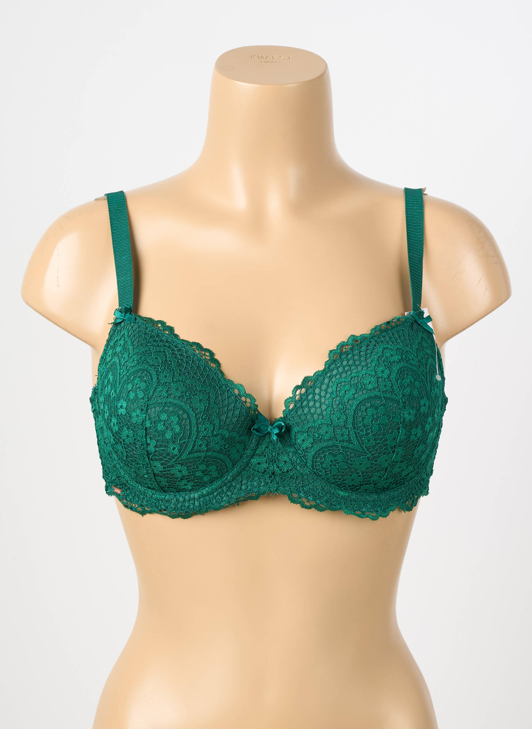 Soutien-gorge effet matière satinée haut soutien-gorge moulé vert VALEGE femme