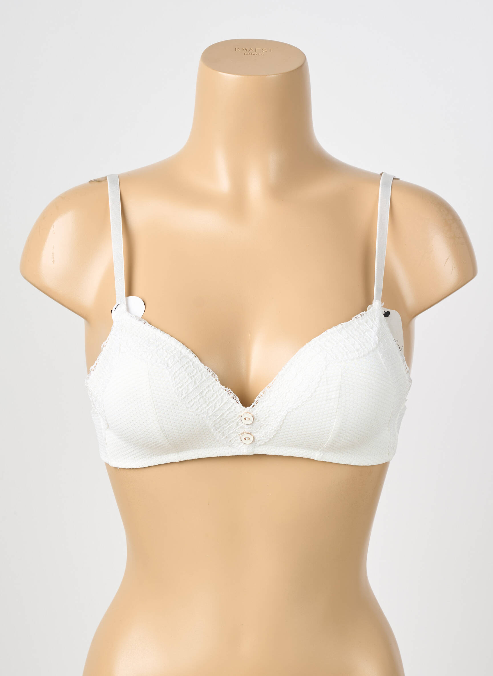 Soutien-gorge effet matière satinée haut soutien-gorge moulé beige STEFFY femme