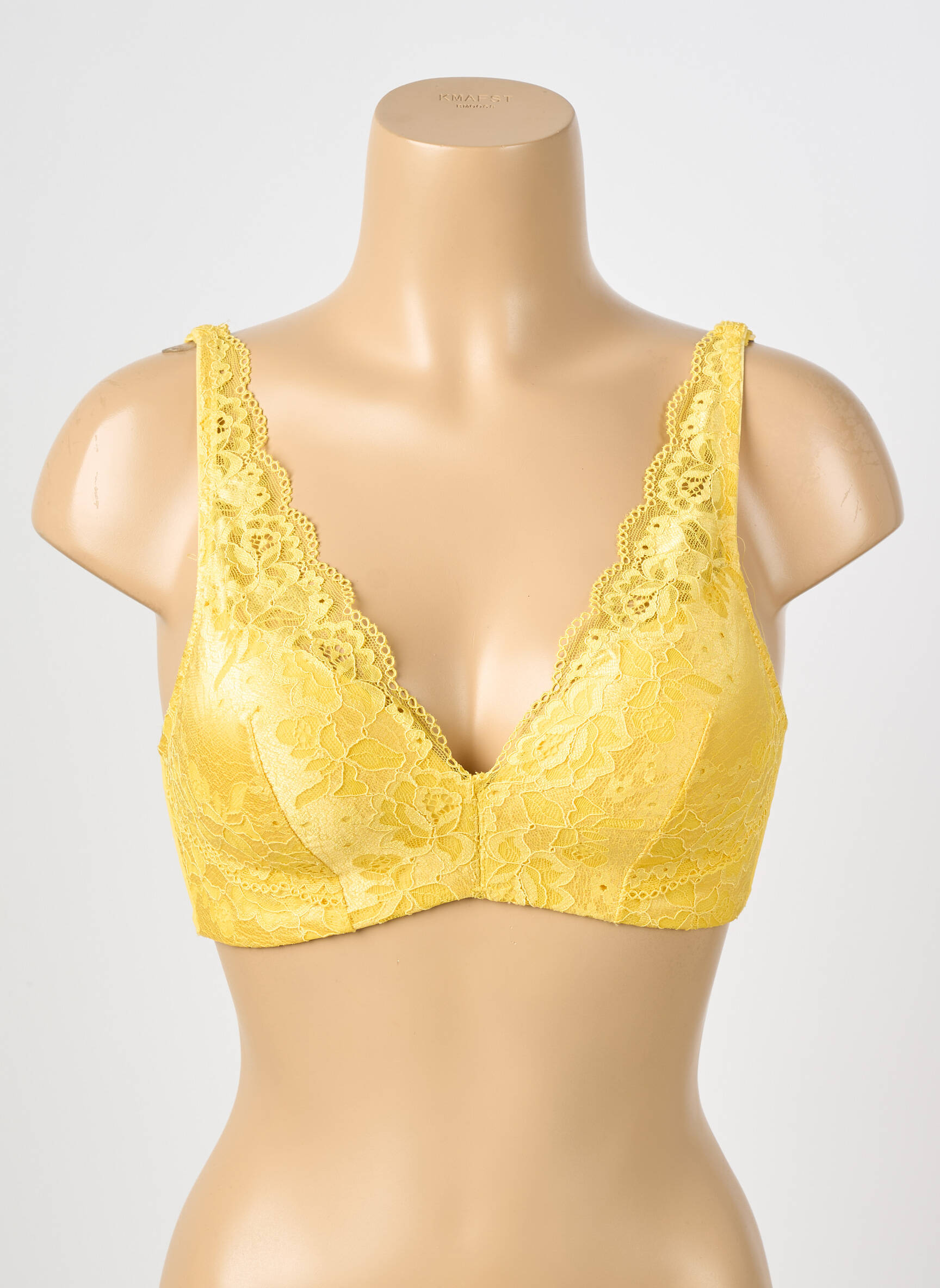 Soutien-gorge effet matière satinée haut soutien-gorge moulé jaune ESCORT femme