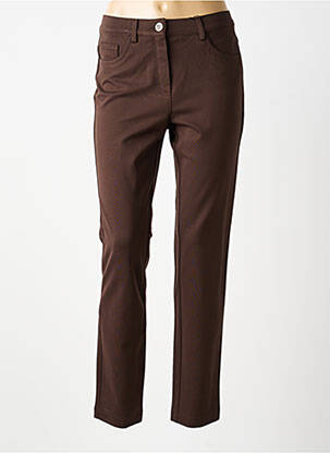 Pantalon slim stretch taille normale marron STARLING femme