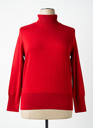 Pull col roulé stretch manches longues rouge BETTY BARCLAY femme