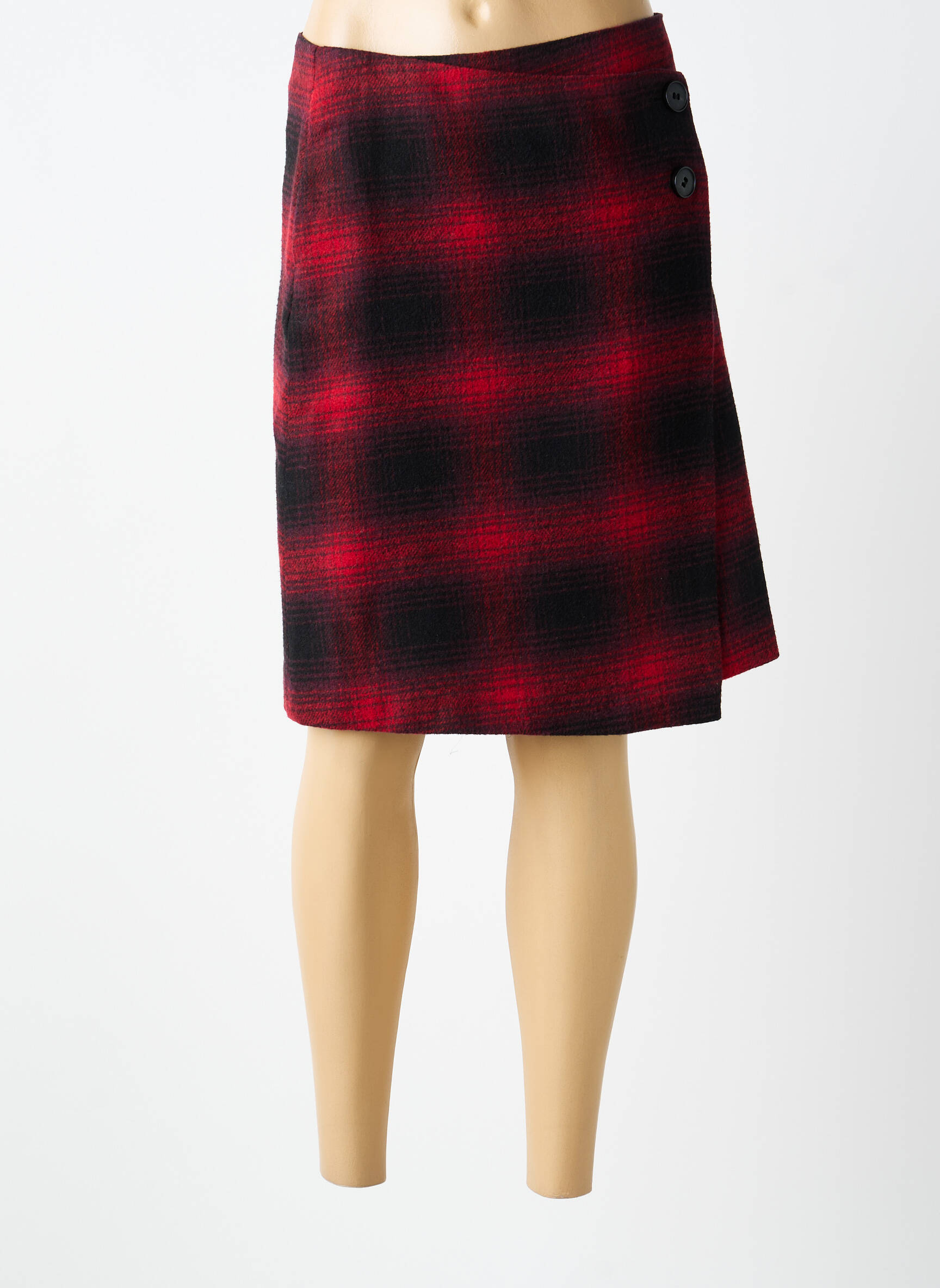 Jupe mi-longue taille à pinces rouge GARDEUR femme