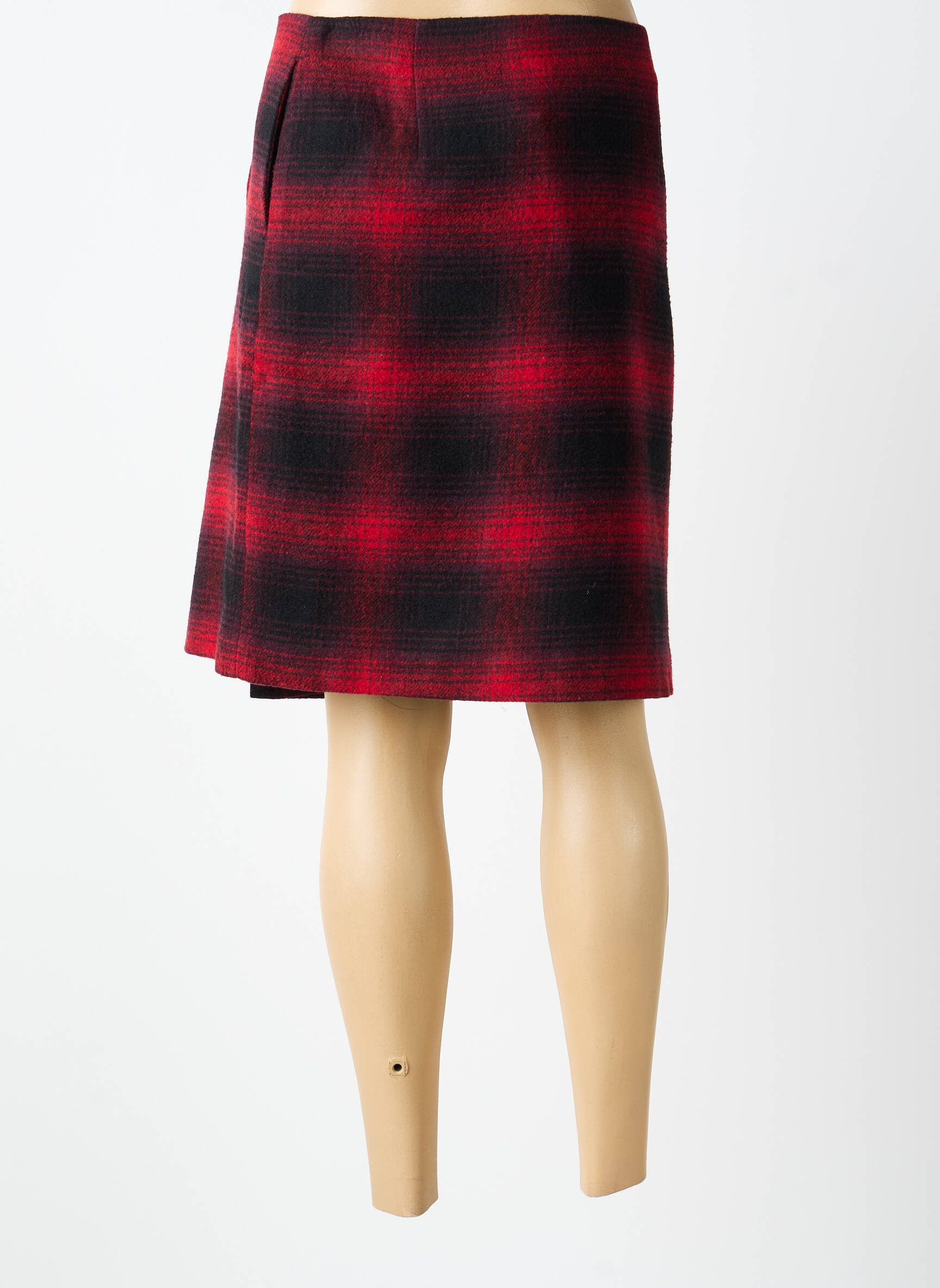Jupe mi-longue taille à pinces rouge GARDEUR femme