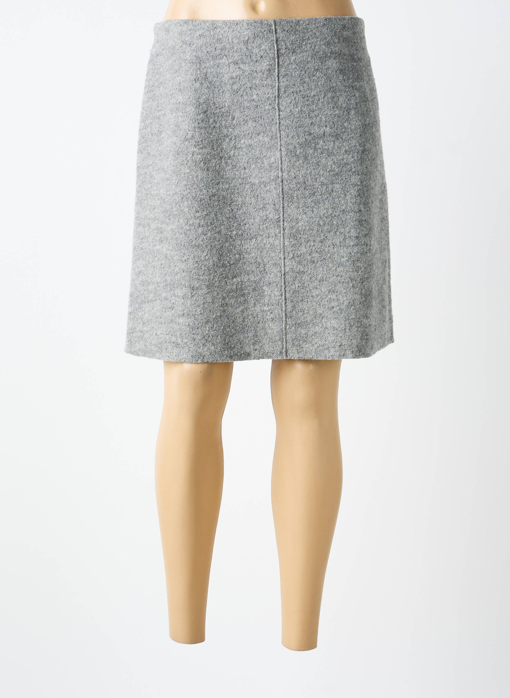 Jupe courte coupe droite gris OUI femme