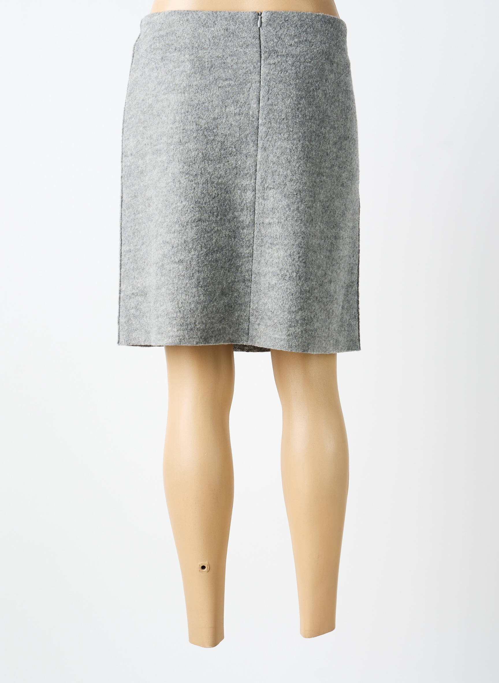 Jupe courte coupe droite gris OUI femme