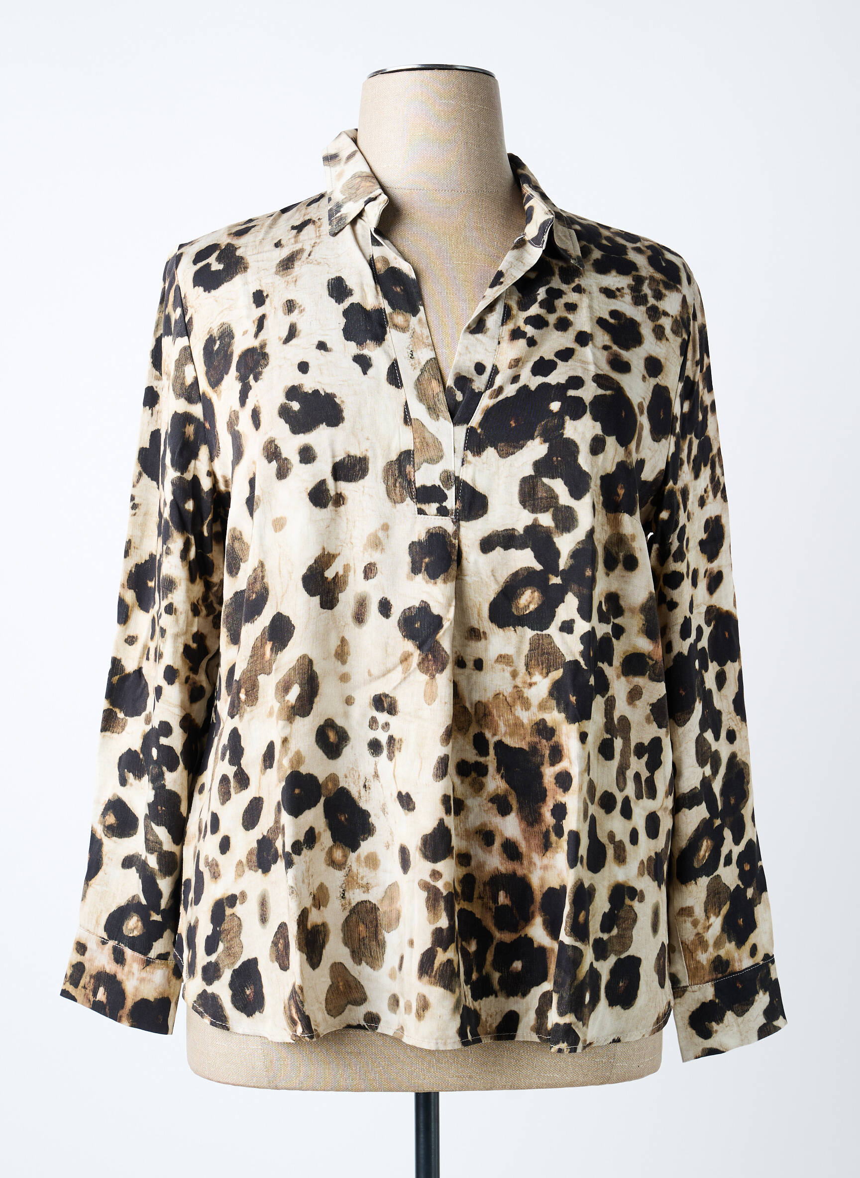Blouse tissage popeline manches longues beige BETTY BARCLAY femme
