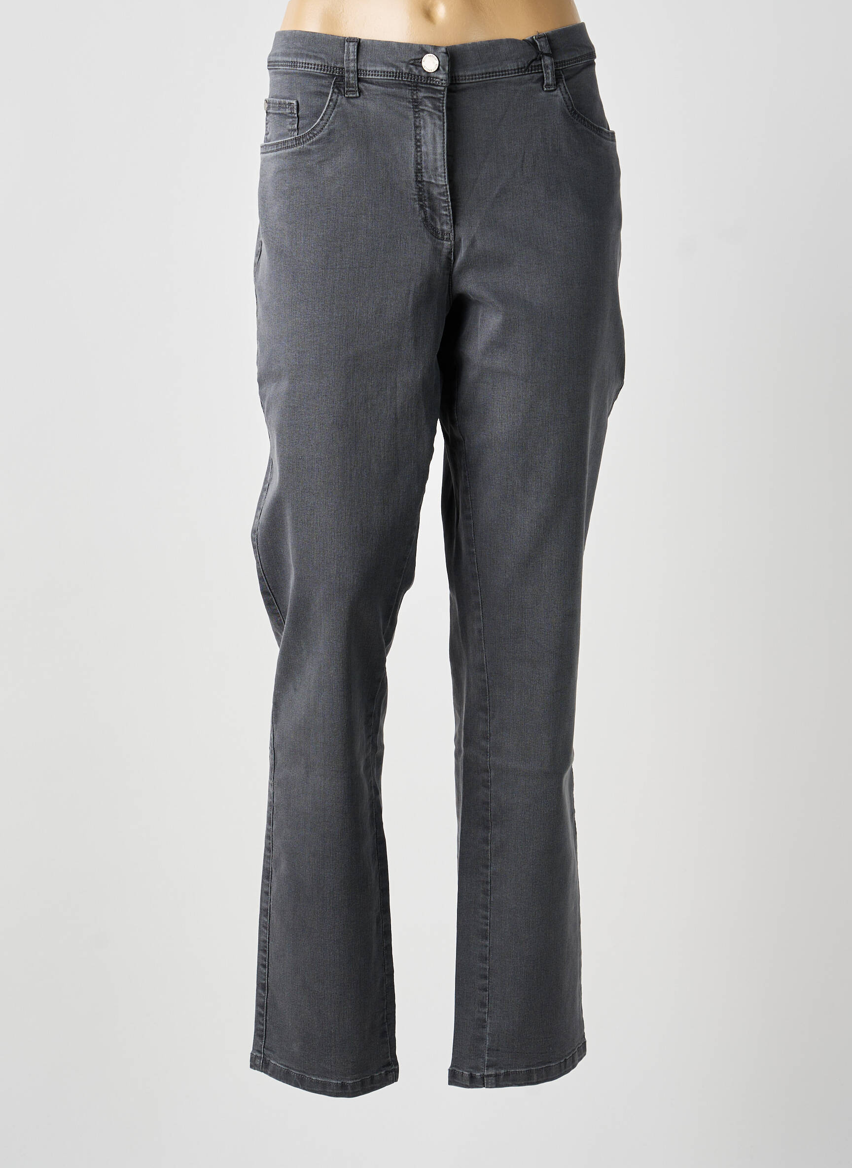 Jeans coupe slim taille haute taille haute gris BETTY BARCLAY femme