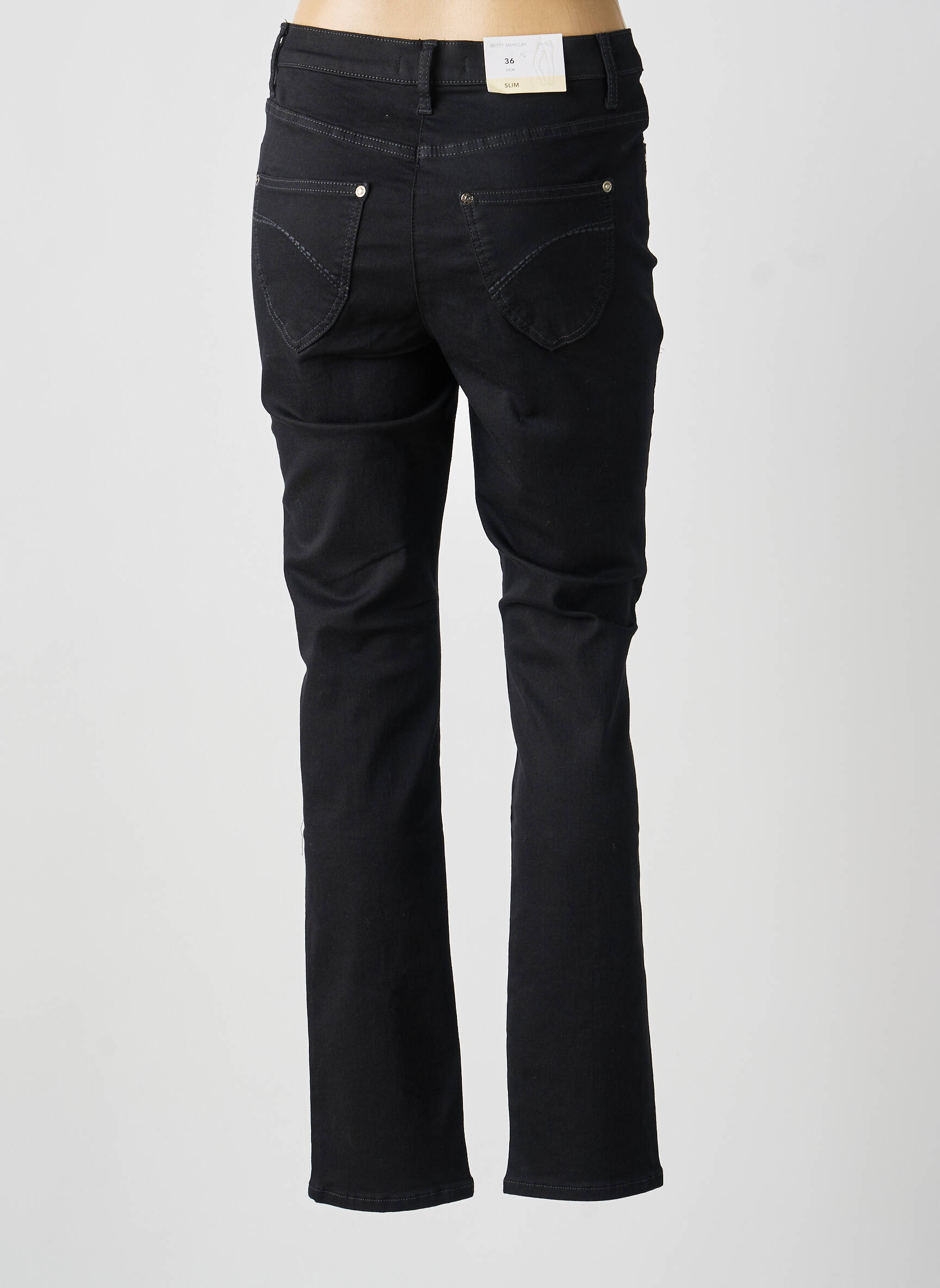 Jeans coupe slim taille haute taille haute noir BETTY BARCLAY femme