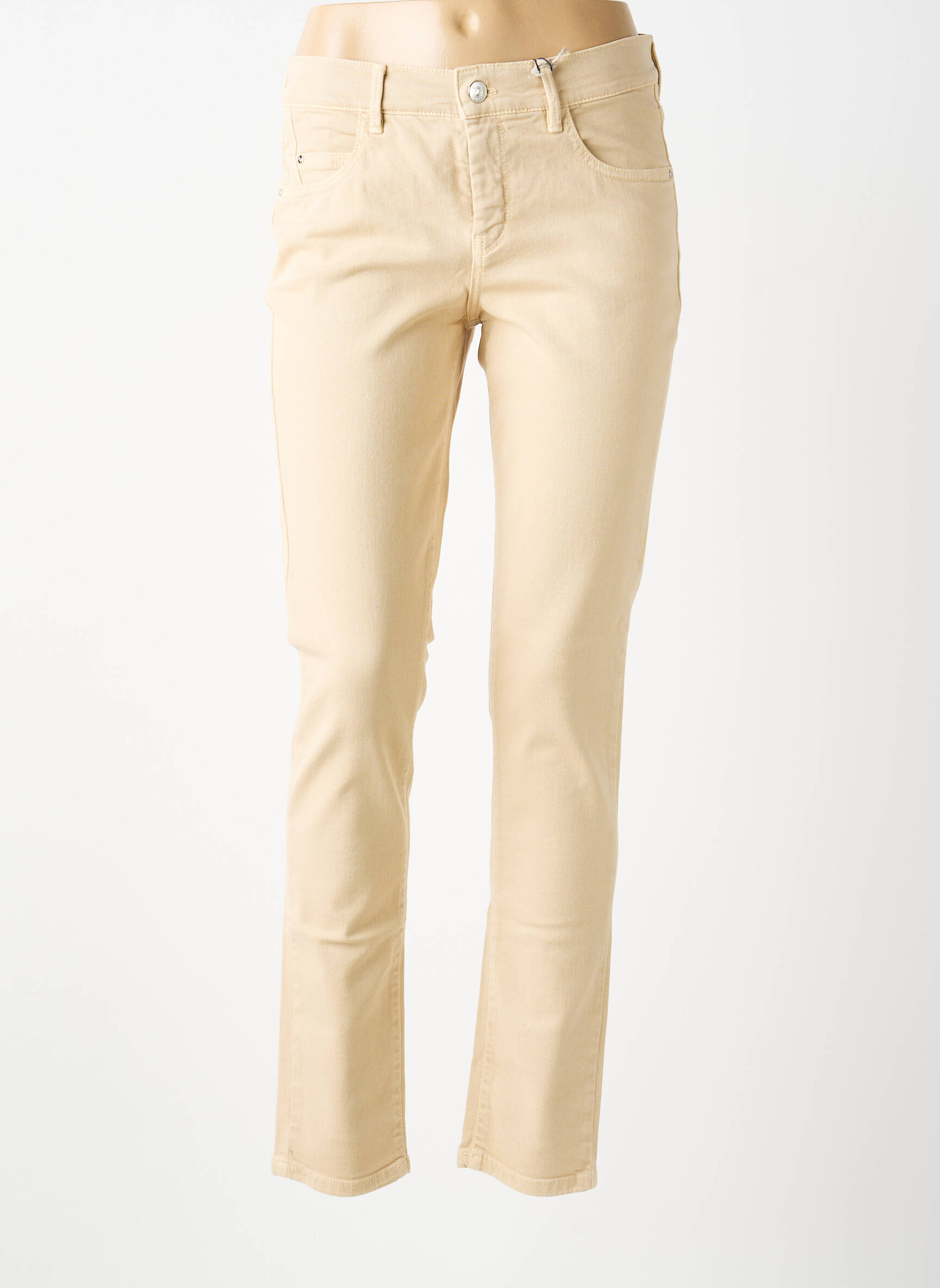 Jeans coupe slim stretch taille normale beige GARDEUR femme