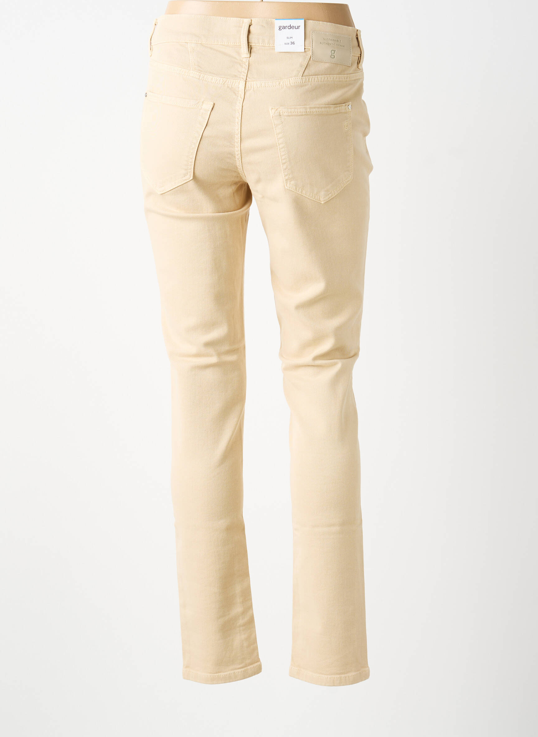 Jeans coupe slim stretch taille normale beige GARDEUR femme