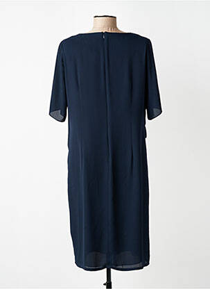 Robe mi-longue tissage crêpe manches courtes bleu SOMMERMANN femme