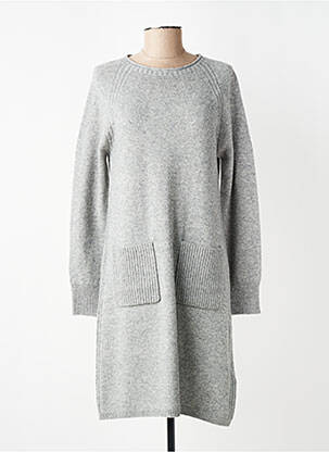 Robe pull coupe droite manches longues gris OUI femme