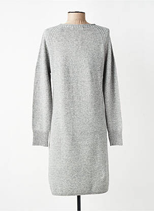 Robe pull coupe droite manches longues gris OUI femme